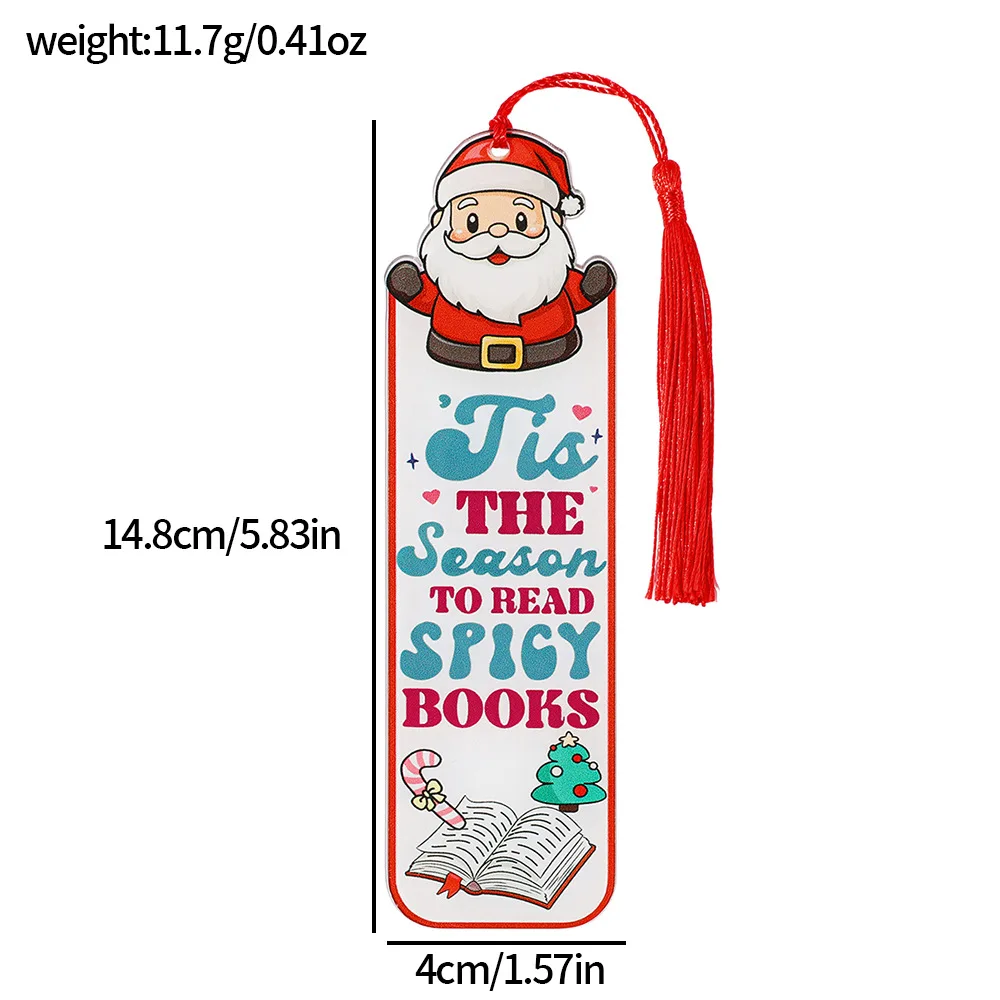 عيد الميلاد الإشارات المرجعية الاكريليك شرابة المرجعية هدية لطيف سانتا كلوز عبارات تحفيزية المرجعية صفحة مقاطع القراءة الملحقات