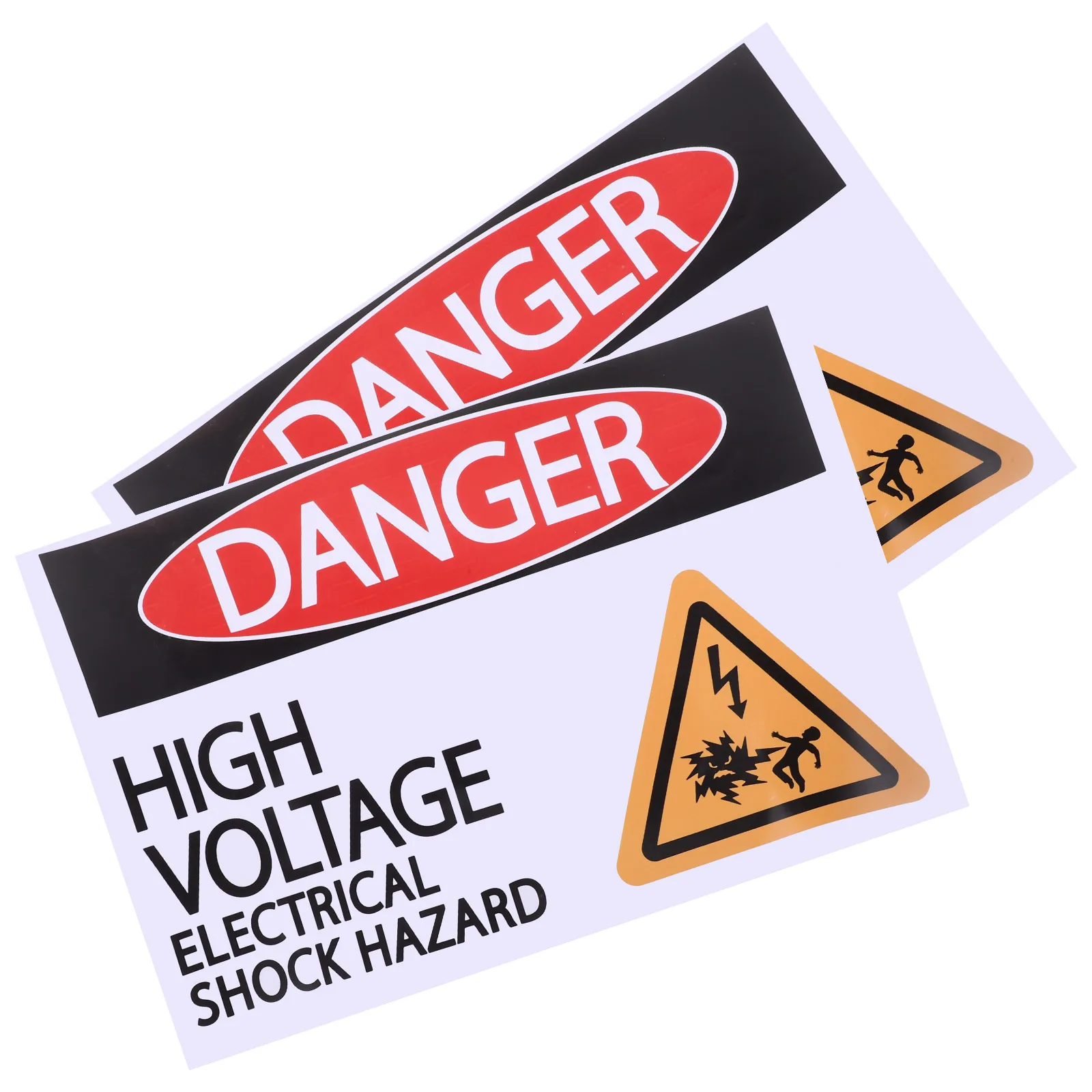 

2 Sheets 30x20cm High Voltage Warning Sticker Safety Label Decal Danger Sign PVC Material Bright Construction Site