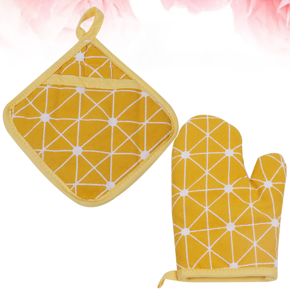 

Heat Kitchen Resistant Pad Supplies Oven Mitts Microwave Pads Grease Microwave Gloves Resistant Cotton Linen Safe Storage