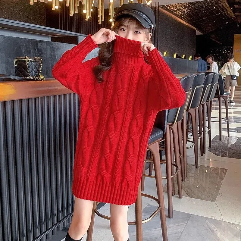 Girls Turtleneck Sweater 2025 New Korean Style Knitwear Thermal Layering Tops for Medium Large Kids Winter Kids Wear