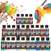 24 Colour Acrylic Paint Colors Bottled Acrylic Paint Set Paint For Fabric Clothing Painting Rich For Leather DIY Pigment