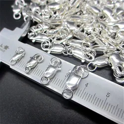 1Pcs/lot Simple Square Shape 925 Sterling Silver Lobser Clasps For Jewelry DIY Making Connectors Handmade Accessories