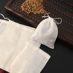 Cotton Gauze Tea Bags 50pcs Empty Pocket String Bag Reusable for Spice Tea Infuser Soup Teabags Kitchen Accessories Gadgets