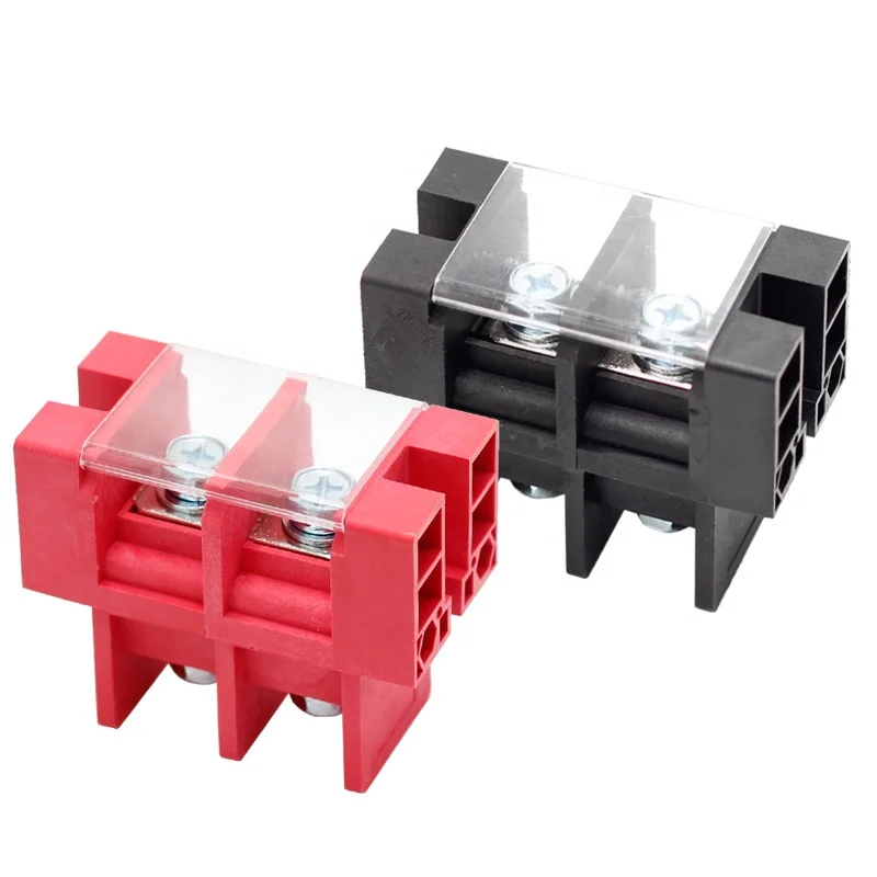 Feed Through Type Barrier Terminal Block For UPS Battery 2 Circuts Pitch 27mm Red 180A