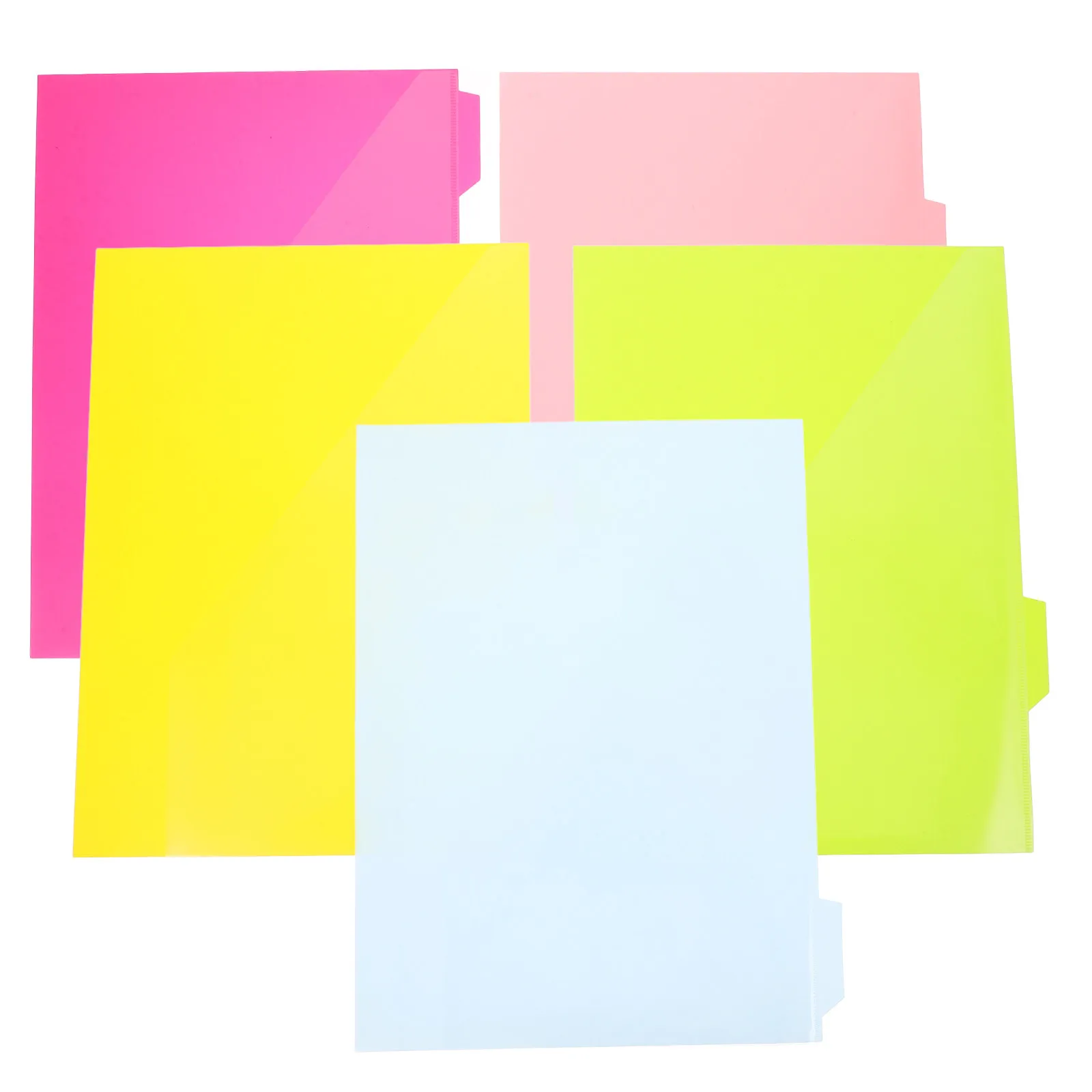 

5Pcs File Folder PP Index Tab Binder Organizer Document Holder Waterproof Letter Size Multi Pocket Dividers Office School