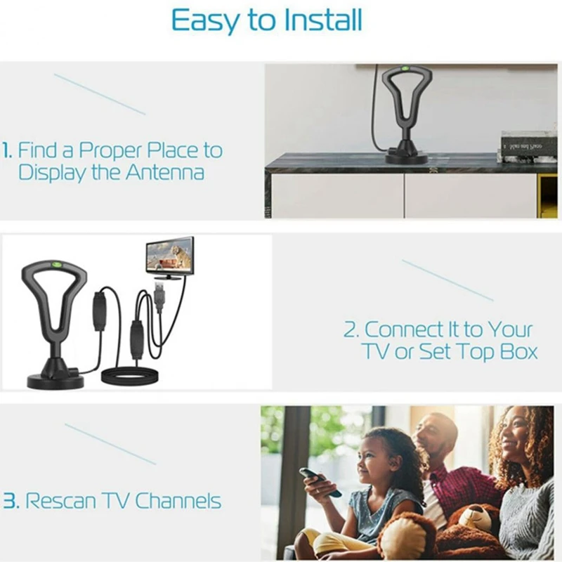 AMPLIFICADOR DE antena aérea Universal Hdtv, recepción de señal de baja latencia de alta ganancia para mejorar la Tv Digital interior, mano de obra fina