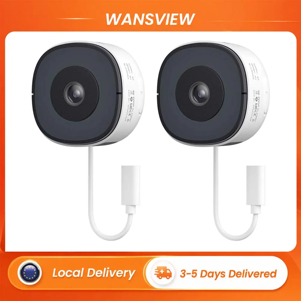Telecamera di Sicurezza per Finestre Wansview 3MP 2K, Dual Band 2.4G&5G WiFi, Telecamera IP con Visione Notturna a Colori Starlight 105° ° Telecamera di Sorveglianza Domestica CCTV con Lente
