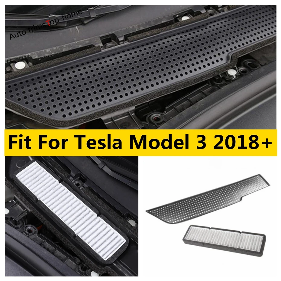 

Air Conditioner AC Inlet Filter Flow Vent Anti-blocking Decoral Frame Cover Trim For Tesla Model 3 2018 - 2021 Car Accessories