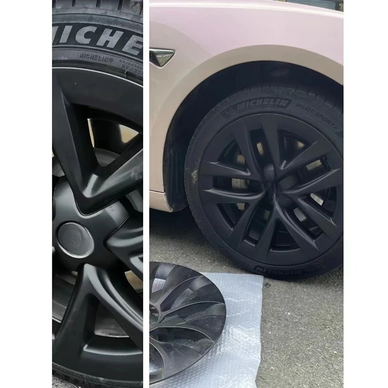 مناسبة لطراز تسلا 3 18 بوصة شبكة العنكبوت الجيل الثاني Hubcap حماية تعديل الملحقات بالجملة البكم