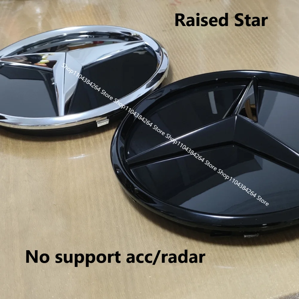 

Mirror surface 3D Raised Star Front Grille Emblem Badge for W204 W205 W206 C B G GLK GLC GLA CLS CLA W213 W253 VITO GL ML W177