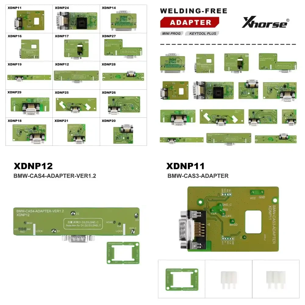 

Xhorse Solderless Adapter and Cable Full Set XDNPP0CH 16pcs for VVDI Prog Mini PROG Button Tool PLUS Key Programmer