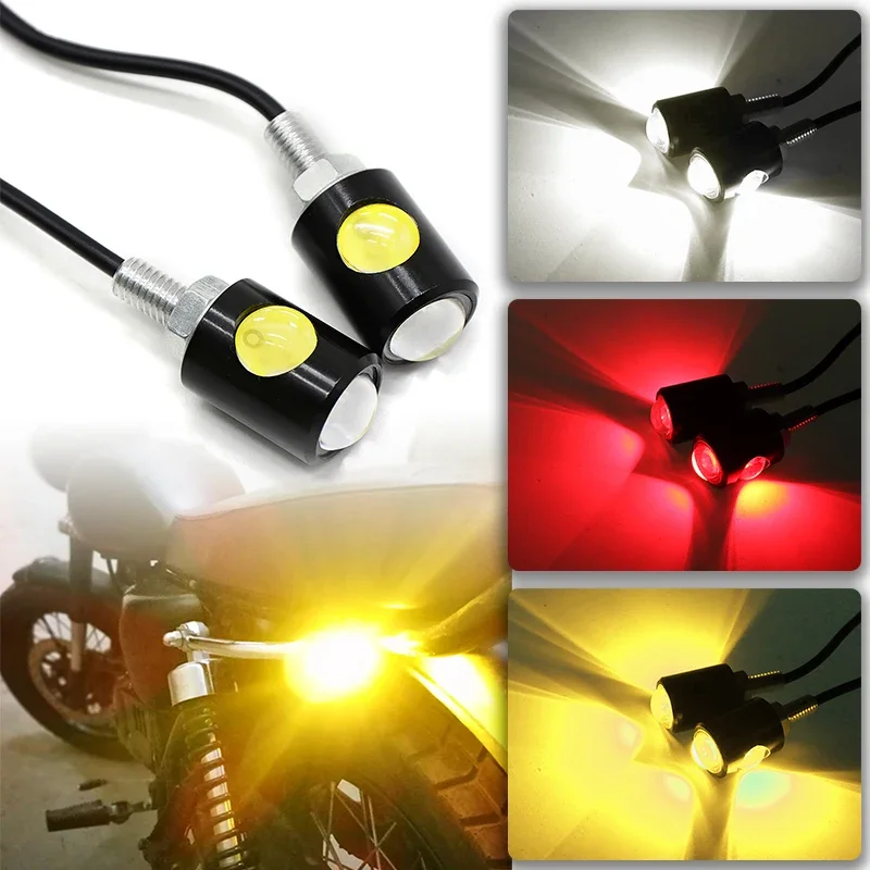 

Motorcycle License Plate 12V LED Signal Shape Mini Light Turn Signal Turn Indicator Tail Rear Light Brake Fog Lamp Bulb