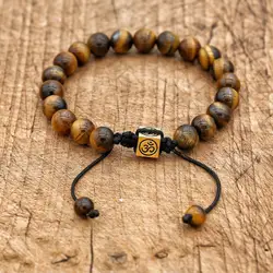 8mm Tiger Eye OM Tree of Life Bracelets for Women Men Handmade Jewelry Natural Stone Braided Yoga Charm Bracelet Gifts