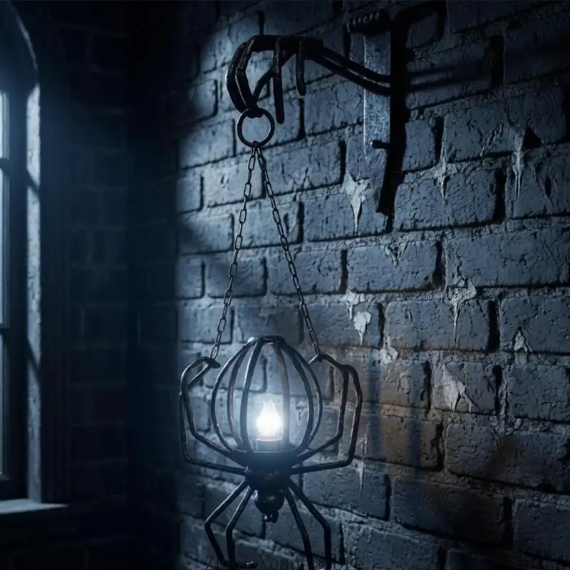 Spinnen-Wandleuchte, hängende Kerzenhalter-Dekorationen mit Gothic-Thema, dunkle Kettenverzierung für – Detail 4