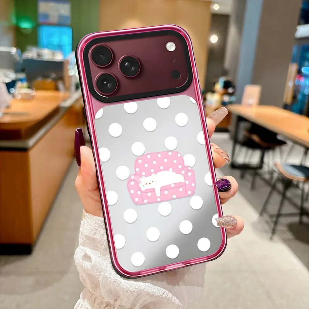 Wave Point Sofa Cat Impact Case - Mirror / Glaze Magnetic Cover: Compatible with IPhone 18 17 Pro Max 18Pro