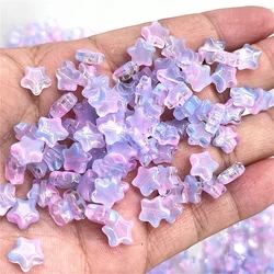 Fashion 30pcs 8mm Five-pointed Star Matte Glass Beads Loose Spacer Beads for Jewelry Making DIY Handmade Bracelets Earrings Girl