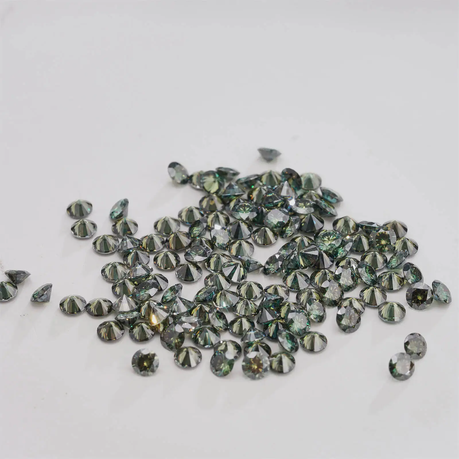 JH Darkgreen Moissanite Diamond Moissanita Loose Gemstone Passed Diamond Tester VVS1 with GRA Report