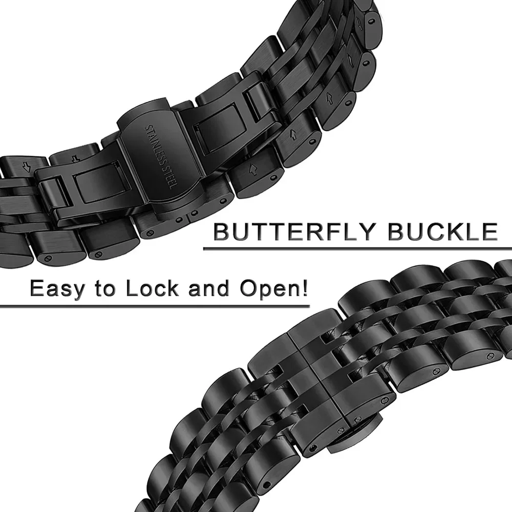 22mm Stainless Steel Watchband For Huawei Watch GT5 Pro 46mm Metal Strap For Huawei Watch GT 5 4 3 2 46mm Smartwatch Wristband
