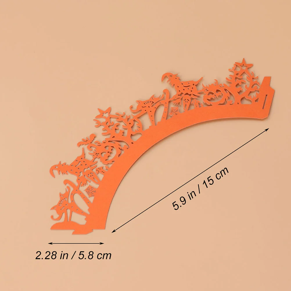 誕生日パーティー用中空ラッパー、カップケーキラッパー、ハロウィーン紙、100個