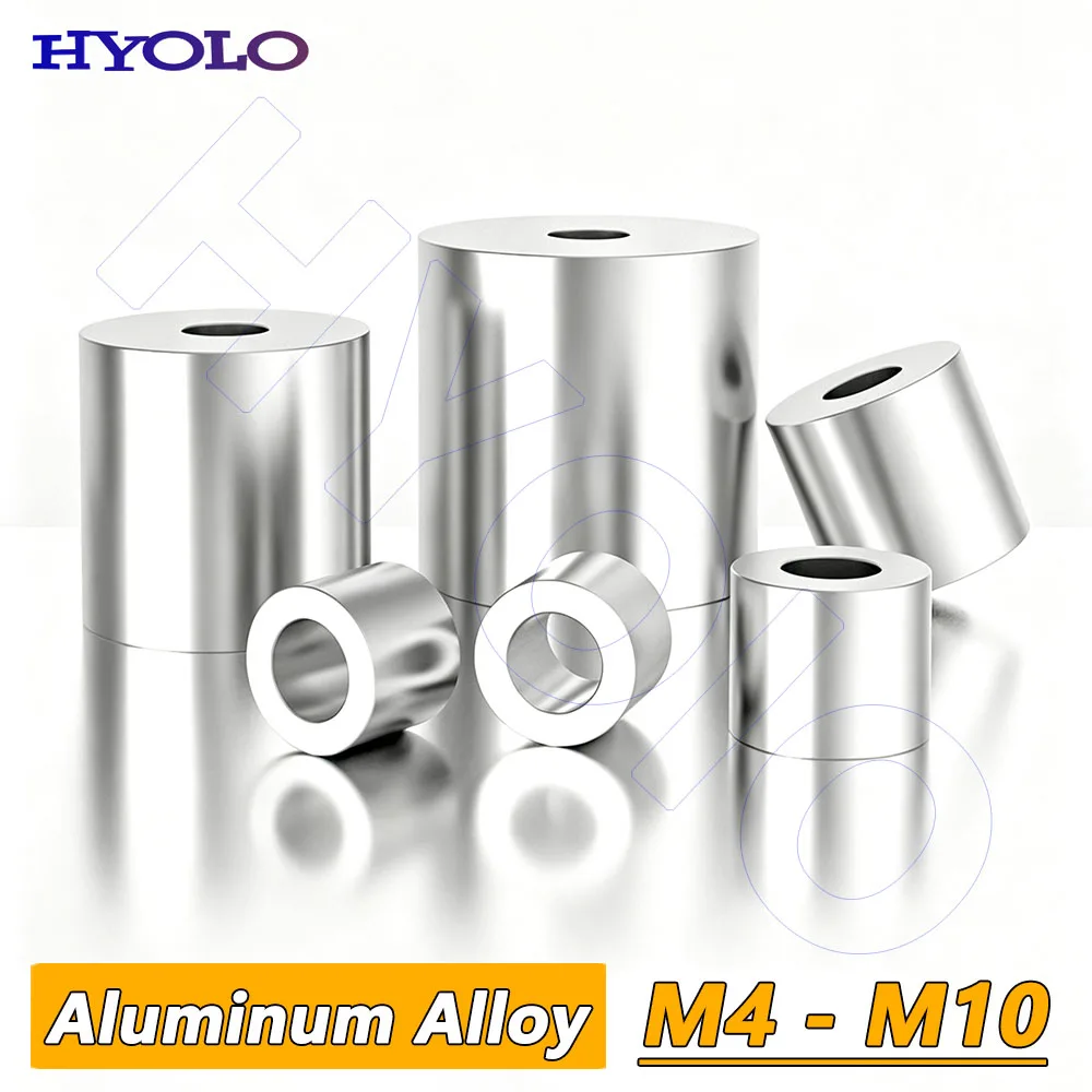 Aluminum Alloy Round Standoff Spacers M4 M5 M6 M8 M10, Lightweight Hollow Unthreaded Through Hole Pillars for Drone 3D Printer
