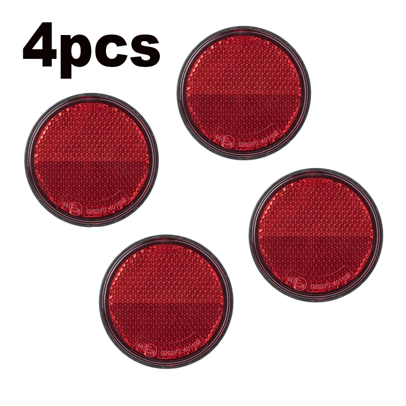 4Pcs 60mm Warning Reflectors Red With Screw Backlight Side Round Light For Caravan Semi Trucks Trailers Boats Trailers Scooter