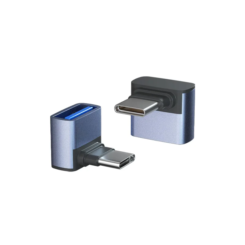 Type-C OTG Adapter Right Angle USB C to A Converter for Fast Charging Data Transfer