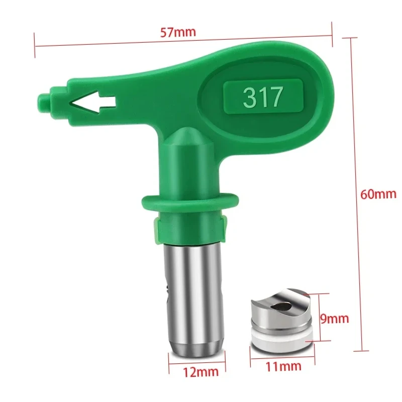 فوهة أطراف بدون هواء من سلسلة 2-5 عالية الضغط مع واقي 7-8 فوهة لأدوات رذاذ الطلاء بدون هواء Wa9ner
