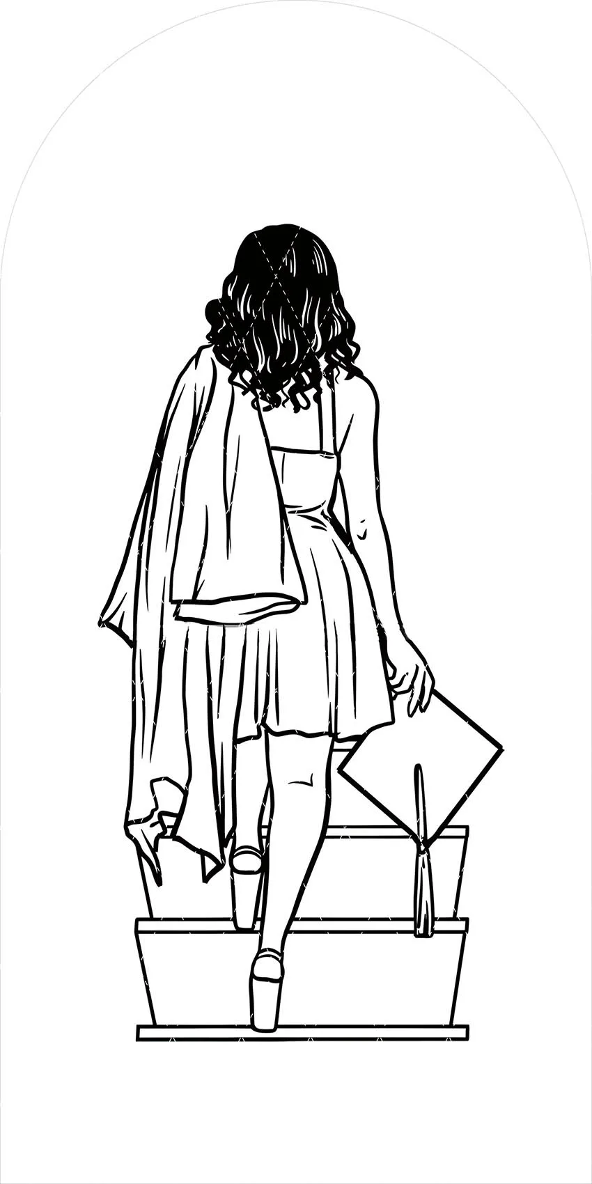 Mehofond-telón de fondo para arco de posgrado, cubre fiesta de graduación universitaria, mortero de escuela secundaria, decoración de vestido académico