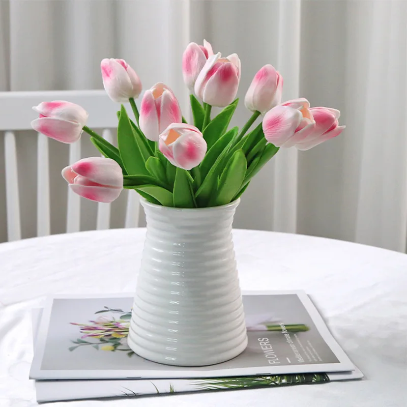 1~5 Pcs INS Small Fresh Artificial PU Tulips Home Decoration Fake Flower for Vase Wedding Photography Props Beautiful Room Decor