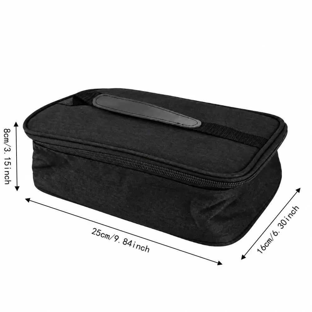 Portable Inner Mesh Pocket Insulated Cooler Bag Two-Way Zipper Leather Handle Thermal Fresh Carrier Lunch Box Camping