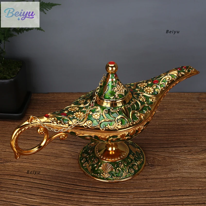 Search banner magic lamp ornament large wishing lamp metal home wine cabinet decoration housewarming gift arabic magic lamp