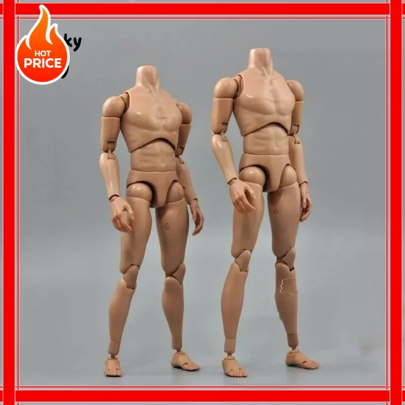 Männlicher Körper im Maßstab 1:6, Militärmann, schmale Schultern, nackte Actionfigur, Körperhautfarbe für 12-Zoll-Actionfigurenspielzeug B006/B007