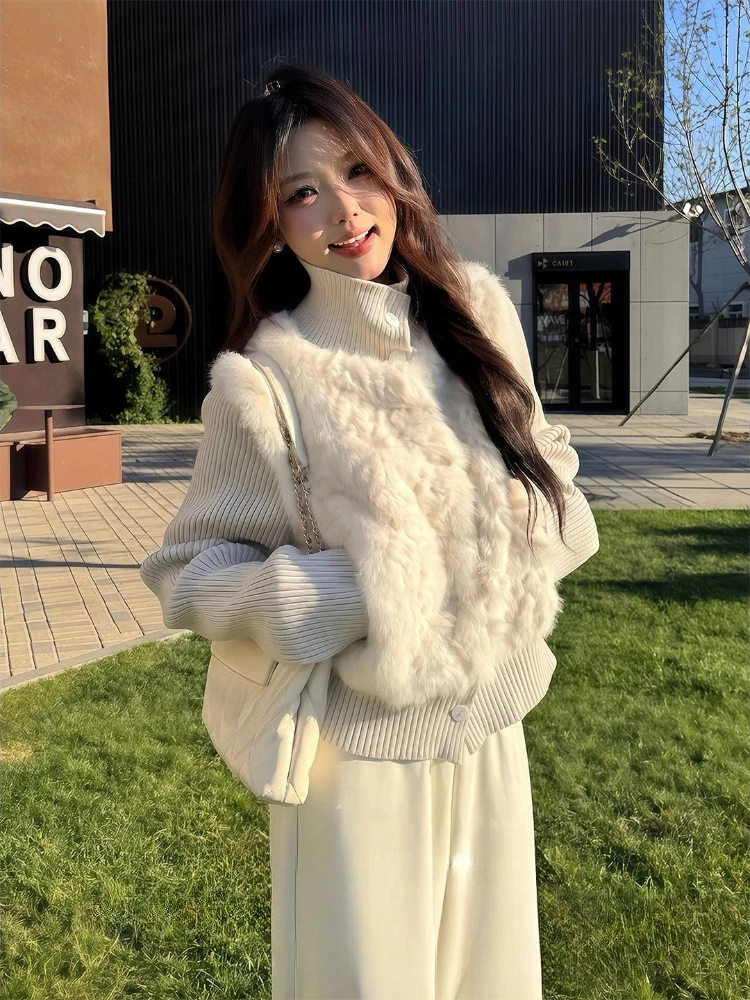 

2026 американская ретро водолазка из искусственного меха с капюшоном, женская уличная одежда Y2K, теплая повседневная куртка в стиле Харадзюку, корейская куртка в стиле Харадзюку