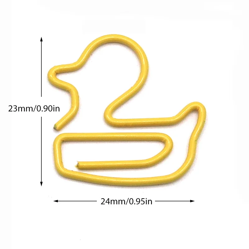 Imagem -02 - Pequeno Pato Amarelo Paperclip Forma Animal dos Desenhos Animados Criativos Marcador de Metal Bonito Paperpins Presente para Professor