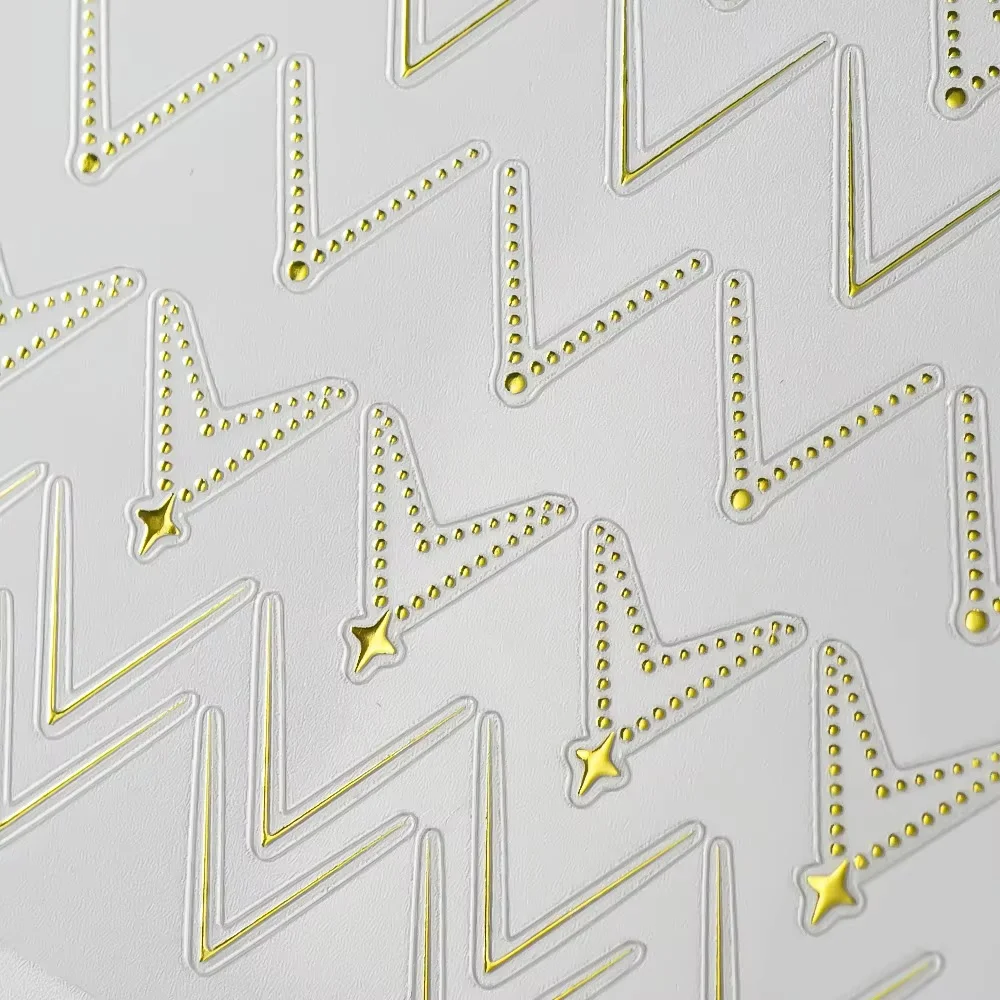 幾何学的なラインスターネイルステッカー 5D エンボスネイルアートデコレーションステッカー女性のための DIY マニキュア自己粘着装飾デカール