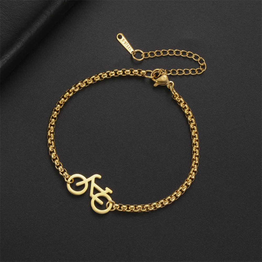 My Shape Bicycle Bracelets Cycling Sports Women Men Gifts Stainless Steel Pendant Foot Chain Hand Chain Anklets Bangle Jewelry