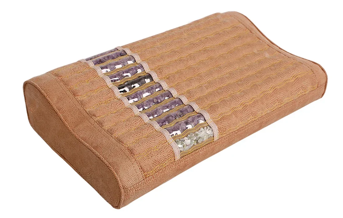 Tappetino per ametista a infrarossi lontani naturali Pietra tormalina di giada 19"L * 12"L * 4"H (morbido) Produttore Cuscino per massaggio al collo in memory foam