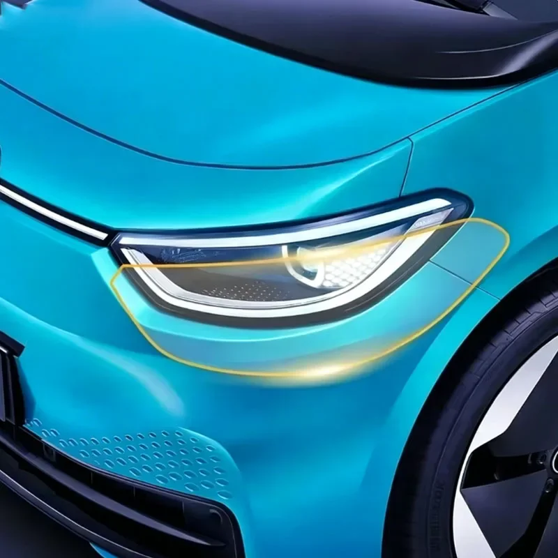 

For Volkswagen ID.3 2020-2023 Pre Cutting Car Headlight Protective Film Transparent Smoked Black TPU Exterior Sticker Accessorie