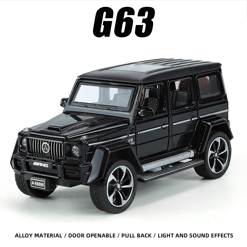 

1:32 G63 Alloy Car Model Diecast Auto Metal Vehicle Toy Hot Wheels Premium Simulation Sound and Light Fast and Furious Gifts Boy