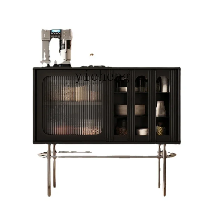 

Retro Style Sideboard Changhong Glass Coffee Tea Cabinet Solid Wood Home Entrance Cabinet