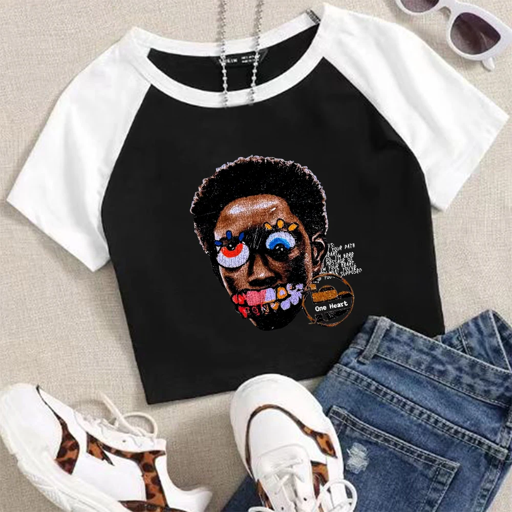 Gothic Bonce Print Loose T-Shirt Hip-Hop  Men Women  Aesthetic Short Sleeve Harajuku Streetwear Tops Crop Tshirt