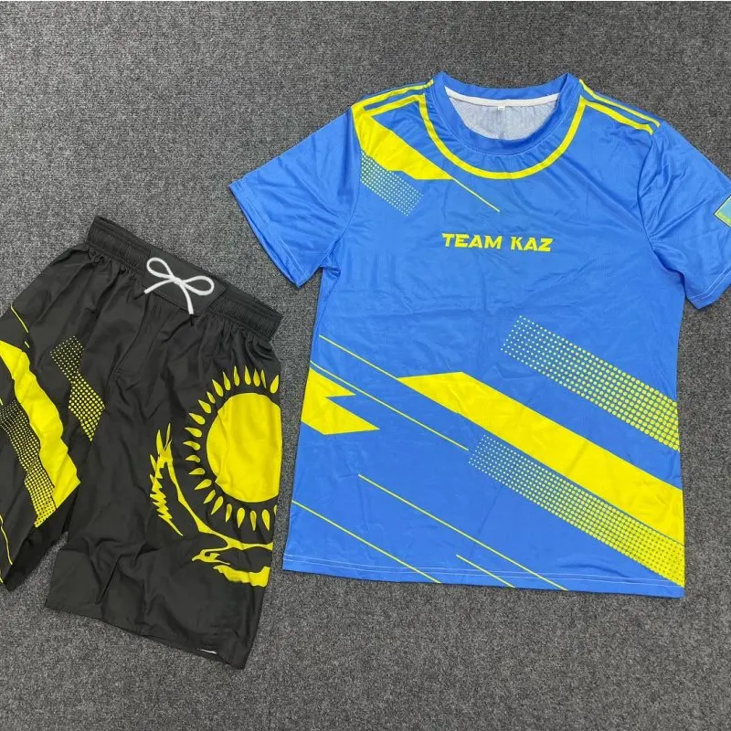 

2026 New TEAM KAZ Quick-Drying Breathable Fighting Suit Men's Boxing Training Suit Combat Shorts Sports Two-Piece Set