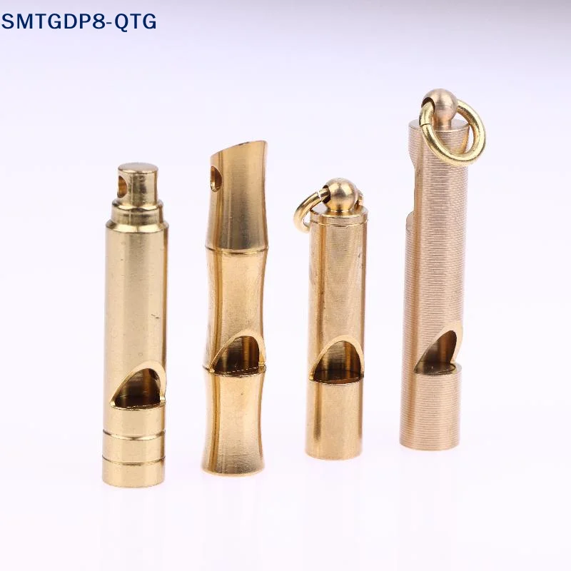 Silbato de Latón Puro con Llavero, Silbato de Juez con Cabeza de Dragón y Nudo de Bambú, para Competición y Supervivencia, Equipo y Artículos para Exteriores
