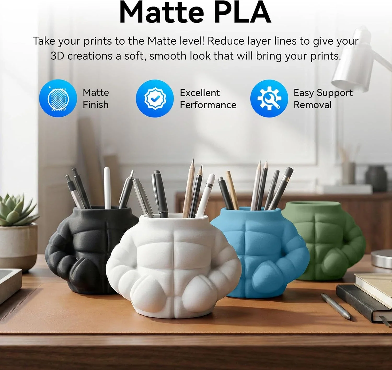 JAYO 20 rolek filamentu 3D PLA matowego do drukarek, 1.75mm, czysto zawiązany filament PLA z matowym wykończeniem, do drukowania w 99% zgodny z drukarkami 3D FDM — zdjęcie produktu 5