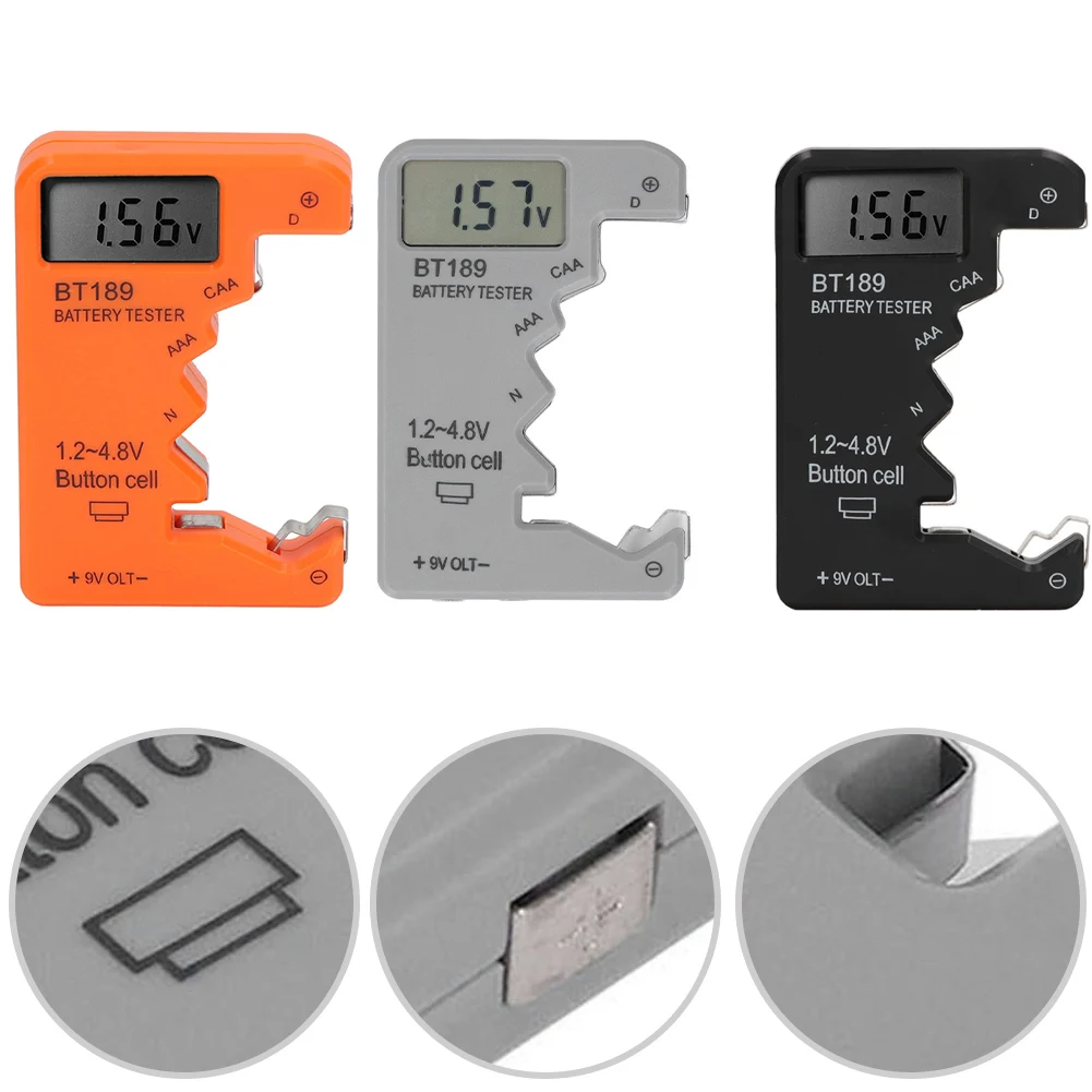 LCD Display Battery Tester, Portable Battery Power, Voltage Capacity Detector Button Cell Batteries Tester Tools