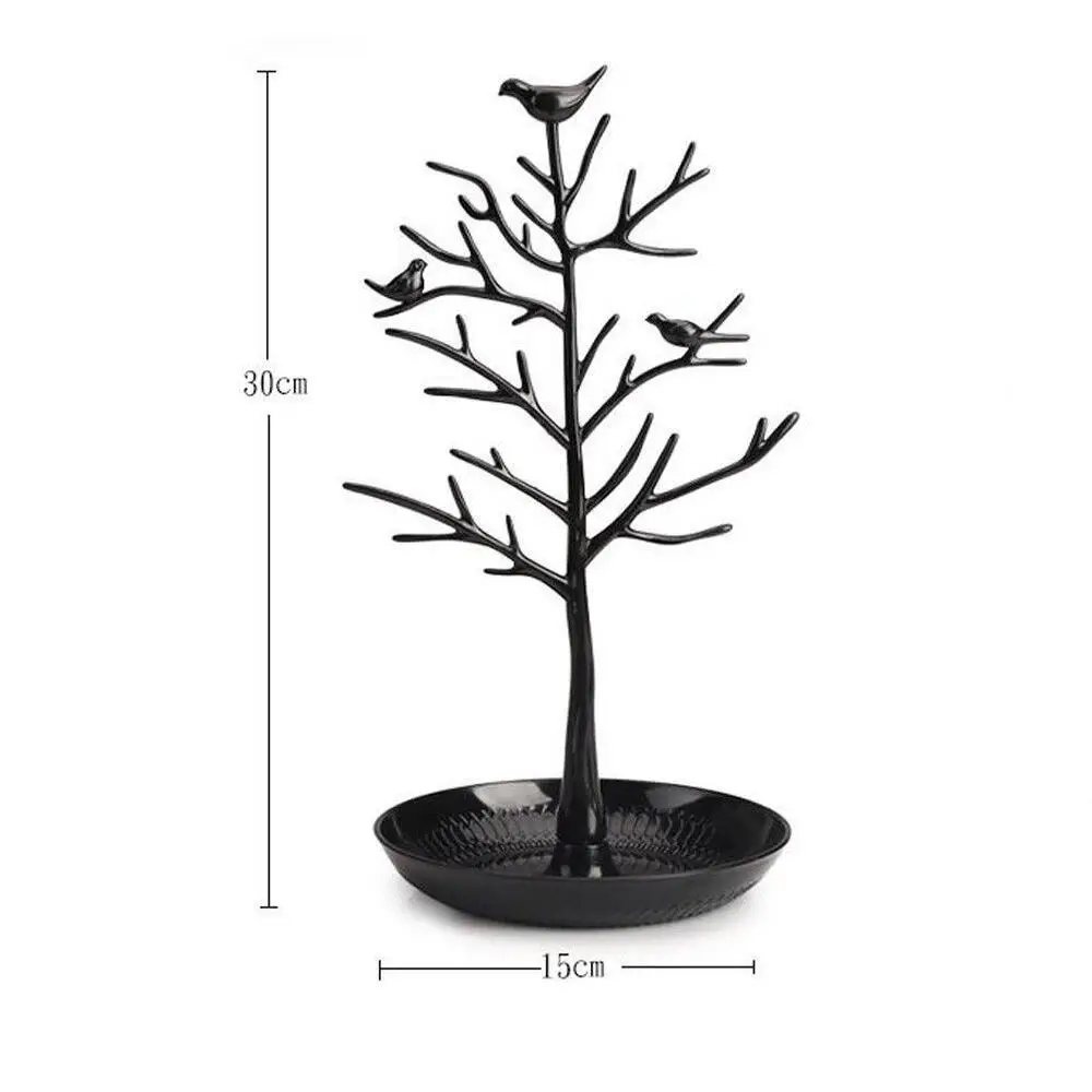 Destacável Pássaro Brinco Stand, Exibição Criativa Jóias, Armazenamento Ornamento, Colar Display Rack, Anel, Chaveiro, Acrílico, 32x16cm