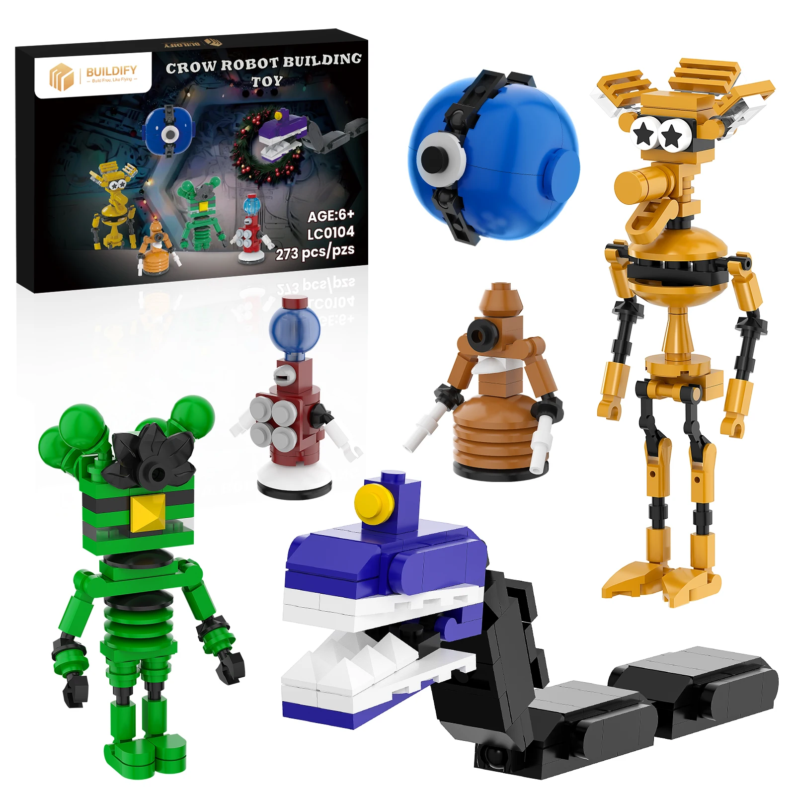 

6 in 1 MST3KK Robot Building Set for Fans, Tom Servo, Crow Robot Model Set of 6, Cartoon Collectible Bricks Toys, Creative Gift