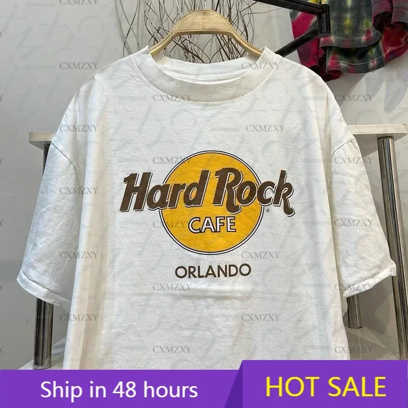 

American Blues Heavy Metal Rock HardRock Band Short Sleeve T-Shirt Vintage High Street Men's Summer Cotton Shirt