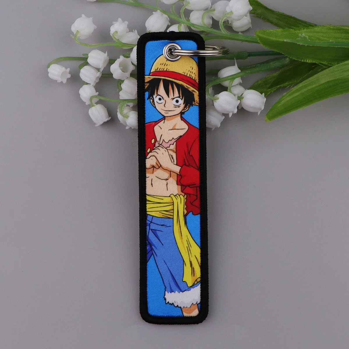 Крутой японский аниме мужской брелок для автомобилей, брелок для ключей с вышивкой, держатель для ключей, брелок для ключей, аксессуары для ключей, подарки для фанатов