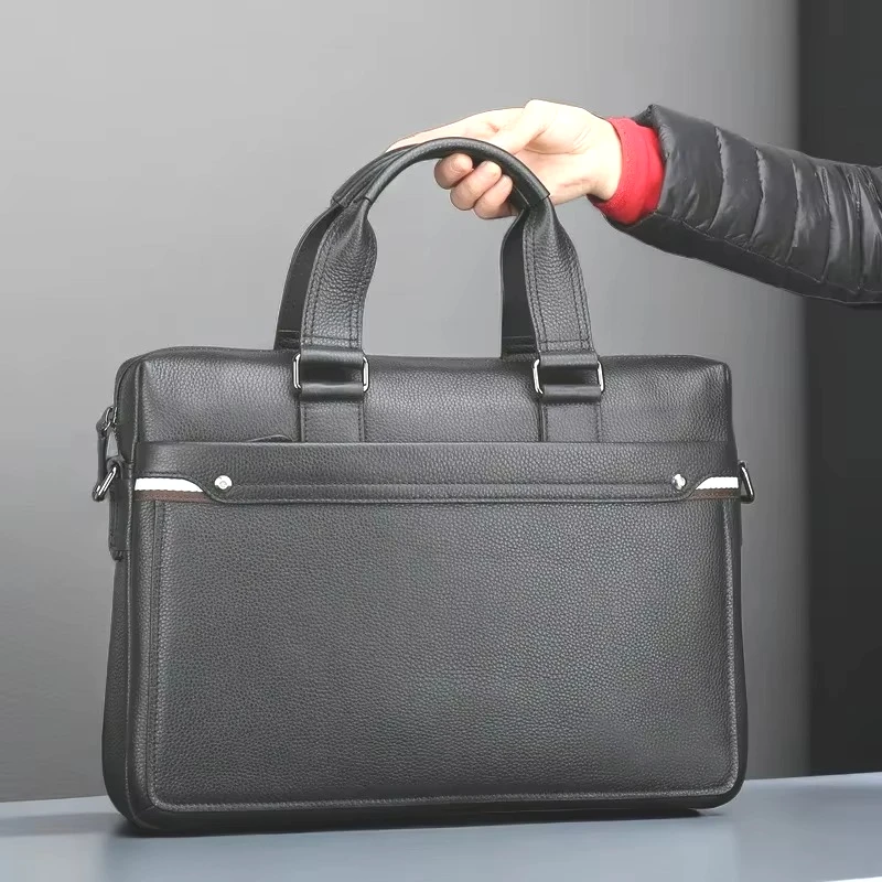 2027 New Fashion Laptop Bags Cow Genuine Leather Men's Briefcase Luxury Brand Male Handbags Messenger 16 Inch Computer Bag